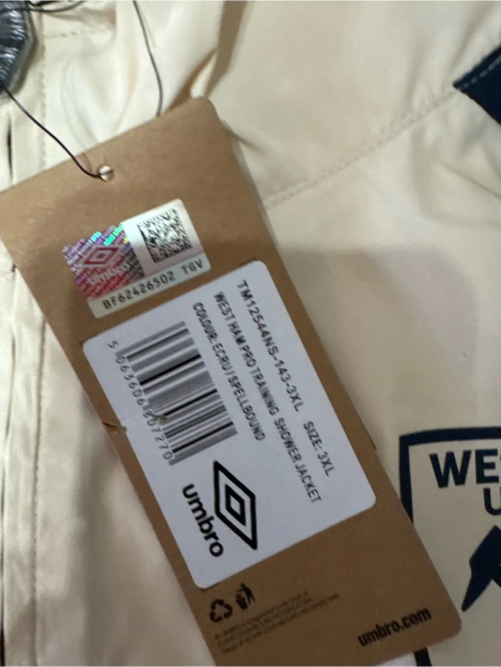 Umbro West Ham United Pro Training Shower Jacket